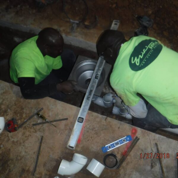 p trap installation on outlet piping