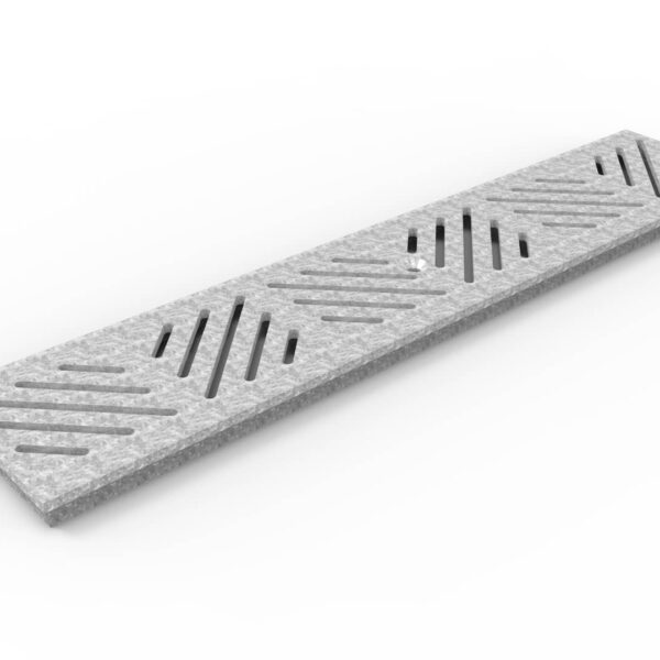 05F24GS - 5 inch wide trench drain grate diagonal slotted galvanized steel