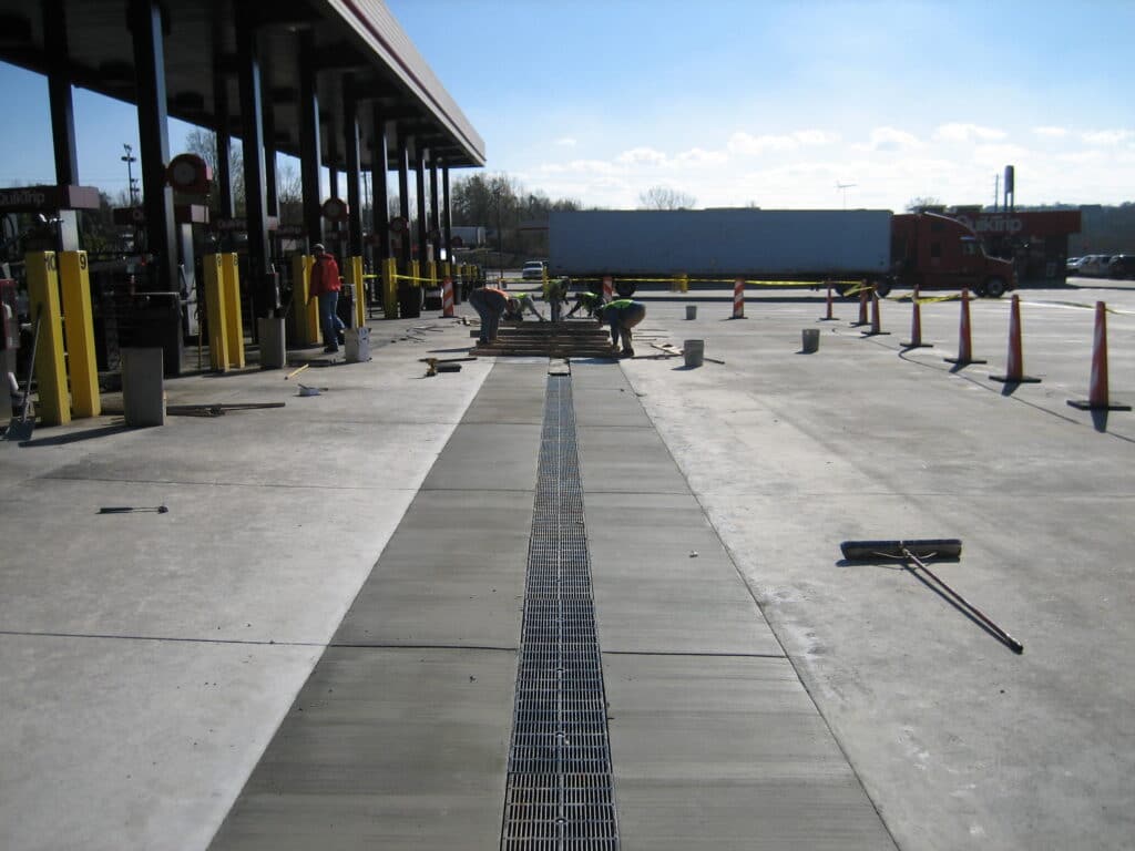 gas station trench grate and trench drain system