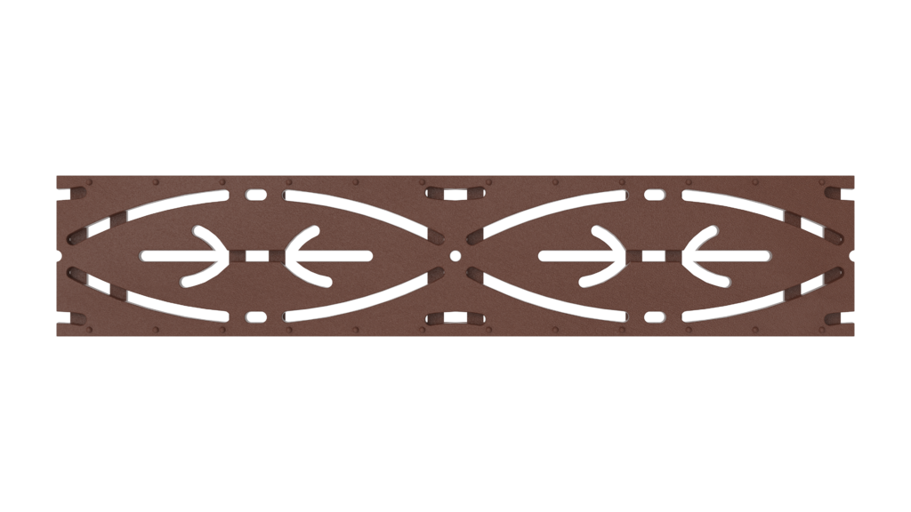 Top view of rendered trench drain grate